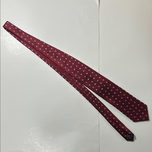 Ermenegildo Zegna Burgundy red and blue tie - 100% silk Italy Made - 59cm Length - Picture 3 of 8